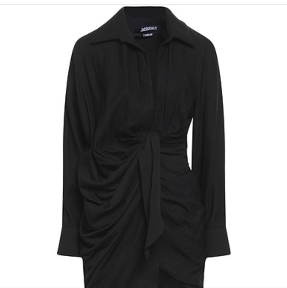 Jacquemus Dresses & Skirts - Women’s Black Ruched Tie-Front Dress